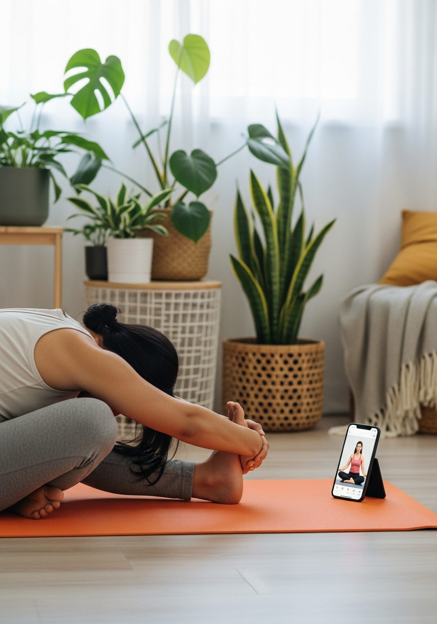 Наклон вперёд на коврике